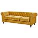 Set Da Salotto A 4 Posti In Velluto Giallo Chesterfield - Foto miniatura 12