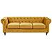 Set Da Salotto A 4 Posti In Velluto Giallo Chesterfield - Foto miniatura 3