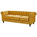 Set Da Salotto A 4 Posti In Velluto Giallo Chesterfield - Foto miniatura 7