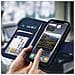 Custodia Iphone 11 Porta Carte In Pelle Funzione Stand Premium Blu - Foto miniatura 5