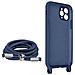 Cover Semirigida Per Iphone 11 Pro Max Cordino Nylon Intrecciato 80 Cm Blu - Foto miniatura 4