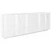 Credenza Mason, Madia Da Cucina A 4 Ante E 3 Cassetti, Buffet Da Soggiorno, 100% Made In Italy, Cm 224x44h86, Bianco Lucido - Foto miniatura 2