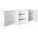 Credenza Mason, Madia Da Cucina A 4 Ante E 3 Cassetti, Buffet Da Soggiorno, 100% Made In Italy, Cm 224x44h86, Bianco Lucido - Foto miniatura 4
