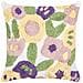 Set Di 2 Cuscini Tricornio Cotone 45 X 45 Cm Multicolore Trama Floreale - Foto miniatura 3