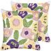Set Di 2 Cuscini Tricornio Cotone 45 X 45 Cm Multicolore Trama Floreale - Foto miniatura 6