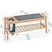 Panca Scarpiera Cassapanca Da Interno Mobile Bagno Naturale-grigio 110x37x44cm Hfsr02-n - Foto miniatura 2