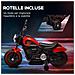 Moto Elettrica Per Bambini 18-36 Mesi Con Rotelle E Fanale, 76x42x57 Cm, Rosso E Nero - Foto miniatura 4