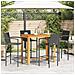 Set Bar Da Giardino 5 Pz Nero In Legno Acacia E Polyrattan - Foto miniatura 2