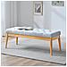 Cassapanca Pouf Ottomana Grigio Ingresso Panca Imbottitura Alta Densità 108x41cm - Foto miniatura 1