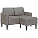 Divano 2 Posti con Chaise a L Tortora 125 cm in Tessuto - Foto miniatura 1