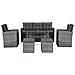 Lusso Casadino -  Set Divani Da Giardino 6 Pz Con Cuscini In Polyrattan Grigio - Foto miniatura 1