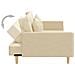 Divano Letto A 2 Posti Con 2 Cuscini Crema In Tessuto - Foto miniatura 6