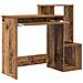 Scrivania Marrone per Computer Legno Vecchio Legno Ingegnerizzato - Foto miniatura 5