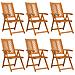 Sedie reclinabili da giardino 6 pcs in legno massello di acacia - Foto miniatura 1