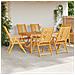 Sedie reclinabili da giardino 6 pcs in legno massello di acacia - Foto miniatura 3
