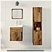 Set di Mobili da Bagno 3 Pezzi in Legno Invecchiato - Foto miniatura 4