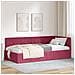 Cornice del letto ad angolo Rosso vino 90 x 190 cm Velluto - Foto miniatura 2