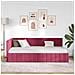 Cornice del letto ad angolo Rosso vino 90 x 190 cm Velluto - Foto miniatura 4