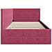 Cornice del letto ad angolo Rosso vino 90 x 190 cm Velluto - Foto miniatura 6