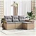 Set Divano da Giardino con cuscino 4 pcs Beige Poly Rattan - Foto miniatura 2