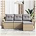Set Divano da Giardino con cuscino 4 pcs Beige Poly Rattan - Foto miniatura 3