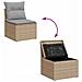 Set Divano da Giardino con cuscino 4 pcs Beige Poly Rattan - Foto miniatura 9