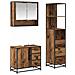 Set di mobili per il bagno con cassetto 3 pcs Legno vecchio - Foto miniatura 1