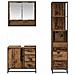 Set di mobili per il bagno con cassetto 3 pcs Legno vecchio - Foto miniatura 8