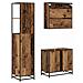 Set di mobili per il bagno con cassetto 3 pcs Legno vecchio - Foto miniatura 9