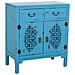Mobile Ingresso In Legno Con 2 Cassetti E 2 Ante Blu 66x36x78h Cm - Foto miniatura 1