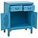 Mobile Ingresso In Legno Con 2 Cassetti E 2 Ante Blu 66x36x78h Cm - Foto miniatura 5
