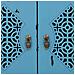 Mobile Ingresso In Legno Con 2 Cassetti E 2 Ante Blu 66x36x78h Cm - Foto miniatura 8