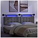 Testiera sospesa Con luce LED Grigio Scuro Tessuto - Foto miniatura 5