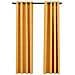 Tende Oscuranti Effetto Lino Con Occhielli 2pz Gialle 140x245cm - Foto miniatura 2