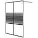 Parete Doccia Walk In Nero 140x195 Cm Vetro Trasparente Esg - Foto miniatura 2