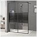 Parete Doccia Walk In Nero 140x195 Cm Vetro Trasparente Esg - Foto miniatura 1