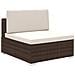 Set Divani Da Giardino 6 Pz Con Cuscini In Polyrattan Marrone - Foto miniatura 3