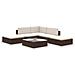 Set Divani Da Giardino 6 Pz Con Cuscini In Polyrattan Marrone - Foto miniatura 1