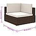 Set Divani Da Giardino 6 Pz Con Cuscini In Polyrattan Marrone - Foto miniatura 4