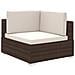 Set Divani Da Giardino 6 Pz Con Cuscini In Polyrattan Marrone - Foto miniatura 7