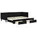 Divano Letto Estraibile Con Cassetti Nero 90x200 Cm In Velluto - Foto miniatura 1
