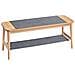 Panca Scarpiera Cassapanca Da Interno Mobile Bagno Naturale-grigio 110x37x46cm Hfsr01-n - Foto miniatura 1