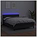 Giroletto a Molle con Materasso e LED Nero 140x200cm Similpelle - Foto miniatura 2