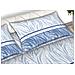 Completo Lenzuola Letto 100% Cotone Made Italy Disegno Flames Cn Piazza E Mezza Blu - Foto miniatura 3