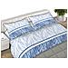 Completo Lenzuola Letto 100% Cotone Made Italy Disegno Flames Cn Piazza E Mezza Blu - Foto miniatura 1