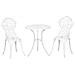 Set da Giardino 3 Pezzi in Alluminio Bianco, 2 Sedie da Esterno 45x42x85.5 cm e Tavolino Rotondo Ø61x66.5 cm - Foto miniatura 1
