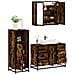 Set Mobili Da Bagno 3 Pz Rovere Fumo In Legno Multistrato - Foto miniatura 1