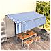 Tenda Sole Retrattile Manuale Con Parasole 5x3m Blu E Bianco - Foto miniatura 7
