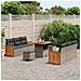 Set Divano Giardino 9 Pezzi con Cuscini Grigio Rattan Poliestere Acacia,  Divano Giardino per 2 Persone con Cuscini Grigio Rattan Poliestere,  Set da Pranzo Giardino 3 Pezzi con Cuscini Grigio Rattan Poliestere Acacia - Foto miniatura 3
