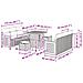 Set Divano Giardino 9 Pezzi con Cuscini Grigio Rattan Poliestere Acacia,  Divano Giardino per 2 Persone con Cuscini Grigio Rattan Poliestere,  Set da Pranzo Giardino 3 Pezzi con Cuscini Grigio Rattan Poliestere Acacia - Foto miniatura 9